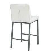 White pu leather modern design high counter stool set of 2 by La Spezia additional picture 10