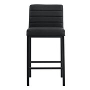 Black pu leather modern design high counter stool set of 2 by La Spezia additional picture 2