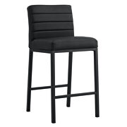 Black pu leather modern design high counter stool set of 2 by La Spezia additional picture 5