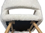 White faux fur dining chair with solid painting steel leg by La Spezia additional picture 2