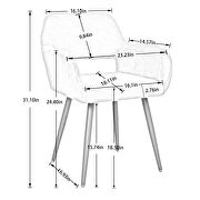 White faux fur dining chair with solid painting steel leg by La Spezia additional picture 5