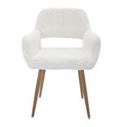White faux fur dining chair with solid painting steel leg by La Spezia additional picture 7