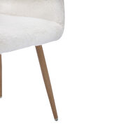 White faux fur dining chair with solid painting steel leg by La Spezia additional picture 8