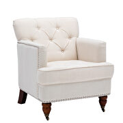 Hengming modern style beige linen tub chair additional photo 2 of 6