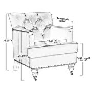 Hengming modern style beige linen tub chair by La Spezia additional picture 7