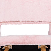 Pink faux fur dining chair with solid painting steel leg by La Spezia additional picture 3