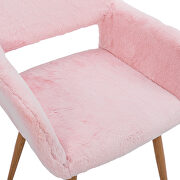 Pink faux fur dining chair with solid painting steel leg by La Spezia additional picture 5