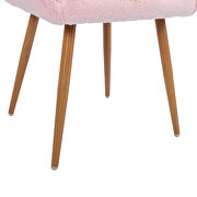 Pink faux fur dining chair with solid painting steel leg by La Spezia additional picture 6