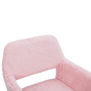 Pink faux fur dining chair with solid painting steel leg by La Spezia additional picture 8