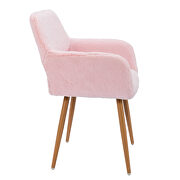 Pink faux fur dining chair with solid painting steel leg by La Spezia additional picture 9
