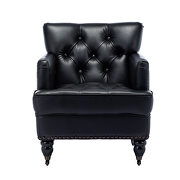 Black pu leather modern style accent chair by La Spezia additional picture 2