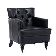 Black pu leather modern style accent chair by La Spezia additional picture 3