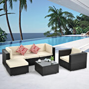 6-piece pe rattan wicker sectional cushioned sofa sets with 2 pillows and coffee table by La Spezia additional picture 15