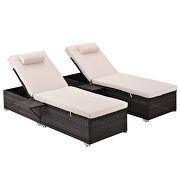 2 piece outdoor pe wicker chaise lounge w/ beige cushions by La Spezia additional picture 11