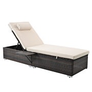 2 piece outdoor pe wicker chaise lounge w/ beige cushions by La Spezia additional picture 4