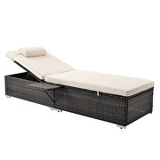 2 piece outdoor pe wicker chaise lounge w/ beige cushions by La Spezia additional picture 9