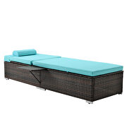 2 piece outdoor pe wicker chaise lounge w/ blue cushions by La Spezia additional picture 11