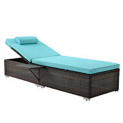 2 piece outdoor pe wicker chaise lounge w/ blue cushions by La Spezia additional picture 7