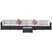 7-piece pe rattan wicker sectional cushioned sofa set and coffee table additional photo 2 of 18