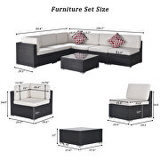 7-piece pe rattan wicker sectional cushioned sofa set and coffee table by La Spezia additional picture 8