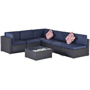 7-piece pe rattan wicker sectional cushioned sofa set and coffee table by La Spezia additional picture 16