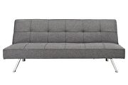 Metal frame and stainless leg futon gray linen sofa bed additional photo 5 of 6