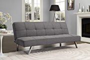 Metal frame and stainless leg futon gray linen sofa bed by La Spezia additional picture 7