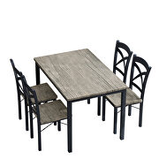 5 piece metal dinette set with faux marble top table and black finish 4 chairs by La Spezia additional picture 5