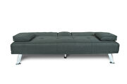 Futon sofa bed sleeper dark gray fabric by La Spezia additional picture 11