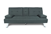 Futon sofa bed sleeper dark gray fabric additional photo 5 of 10