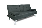 Futon sofa bed sleeper dark gray fabric by La Spezia additional picture 6