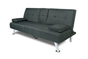 Futon sofa bed sleeper dark gray fabric by La Spezia additional picture 7