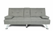 Futon sofa bed sleeper light gray fabric by La Spezia additional picture 7