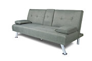 Futon sofa bed sleeper light gray fabric by La Spezia additional picture 8