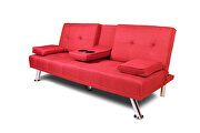 Futon sofa bed sleeper red fabric additional photo 2 of 7