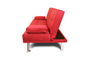 Futon sofa bed sleeper red fabric by La Spezia additional picture 6