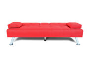 Futon sofa bed sleeper red fabric by La Spezia additional picture 7