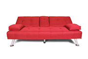 Futon sofa bed sleeper red fabric by La Spezia additional picture 8