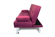 Futon sofa bed sleeper purple fabric additional photo 3 of 8