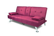 Futon sofa bed sleeper purple fabric additional photo 4 of 8