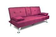 Futon sofa bed sleeper purple fabric additional photo 5 of 8