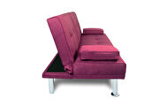 Futon sofa bed sleeper purple fabric by La Spezia additional picture 8