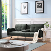 Sleeper sofa dark gray fabric by La Spezia additional picture 4
