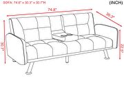 Sleeper sofa light gray fabric by La Spezia additional picture 14