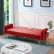 Sleeper sofa red fabric additional photo 2 of 10
