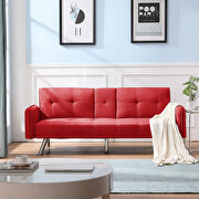 Sleeper sofa red fabric additional photo 3 of 10