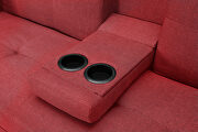 Sleeper sofa red fabric by La Spezia additional picture 4