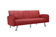 Sleeper sofa red fabric by La Spezia additional picture 5