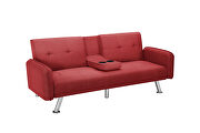 Sleeper sofa red fabric by La Spezia additional picture 8