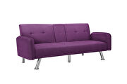 Sleeper sofa purple fabric additional photo 3 of 14
